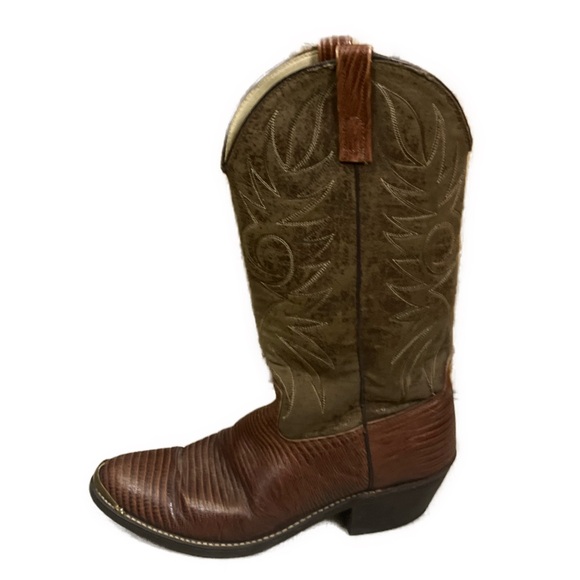 Western Men’s Leather Made in the USA Pointed Toe Cowboy‎ Boots- Size 9 - Picture 1 of 10